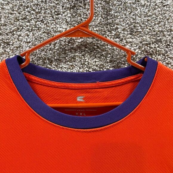 Clemon Tigers Shirt Mens 2XL XXL Orange Striped Athletic Colosseum NCAA Football - Picture 3 of 13